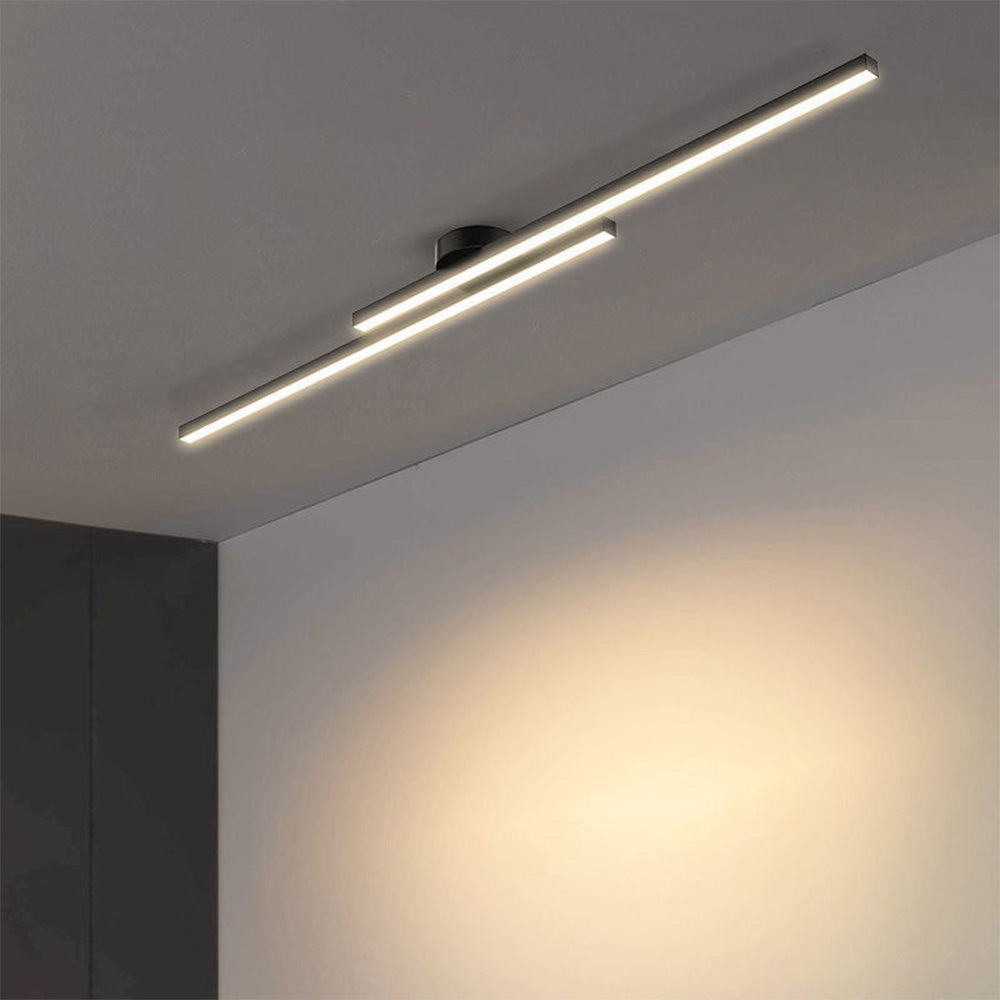 Moderne Aluminium LED Plafondlamp Langwerpig | Semi-Flush Design voor Woonkamer – LineaGlow LED