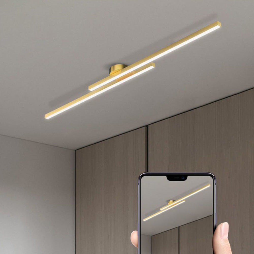 Moderne Aluminium LED Plafondlamp Langwerpig | Semi-Flush Design voor Woonkamer – LineaGlow LED