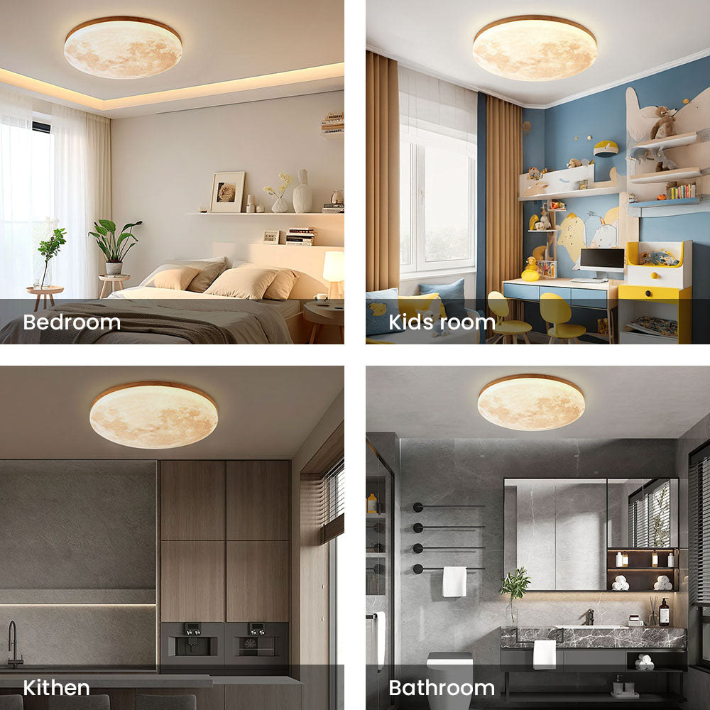 Minimalistische Ronde LED Plafondlamp | Maanachtig Design voor Slaapkamer of Woonkamer – MoonGlow Ceiling Light