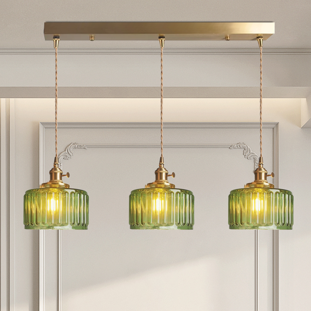 Vintage Cilindervormige Glazen Hanglamp | Elegante Retro Pendellamp voor Eettafel of Hal – GlassCyl Vintage