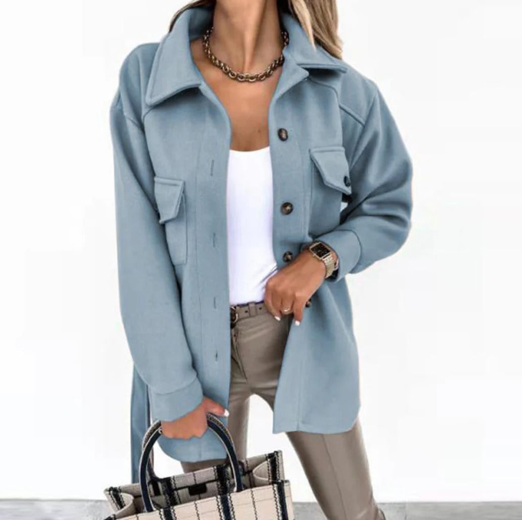 Stijlvolle Jas Met Knoopsluiting | Oversized