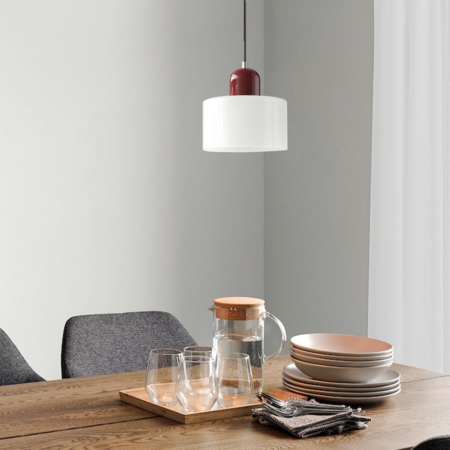Kleine Bauhaus Glazen Hanglamp | Artistieke Designlamp voor Keukeneiland of Bar – BauArt Pendant