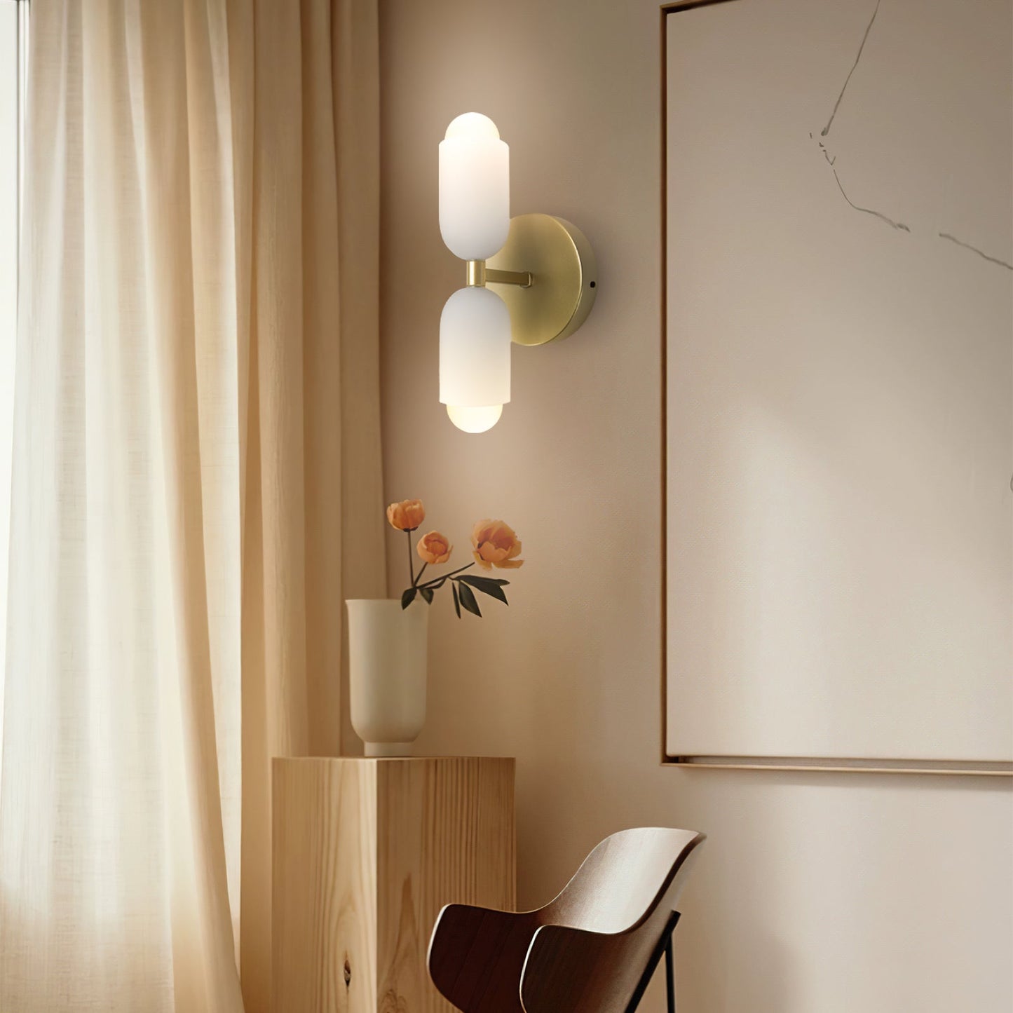 Moderne Dubbele Wandlamp | LED Up & Down Wall Sconce voor Slaapkamer, Hal of Woonkamer – DuoBeam Wall Light