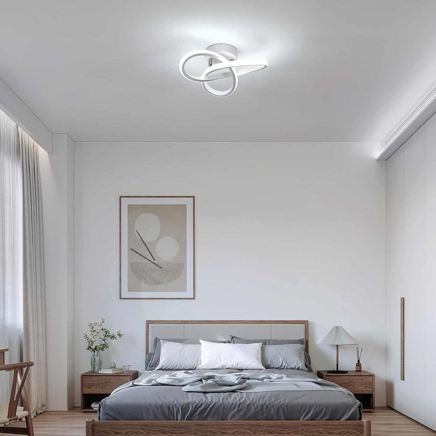 Moderne Witte Metalen LED Plafondlamp | Strak Design voor Woonkamer, Hal of Slaapkamer – WhiteBeam LED