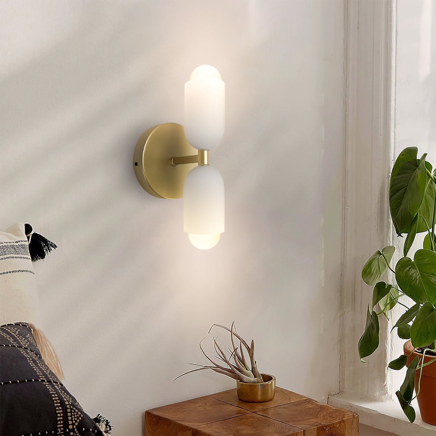 Moderne Dubbele Wandlamp | LED Up & Down Wall Sconce voor Slaapkamer, Hal of Woonkamer – DuoBeam Wall Light