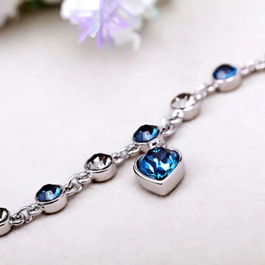 Kristallen Armband Dames – Heart of the Ocean | Blauw Swarovski-Stijl Sieraad