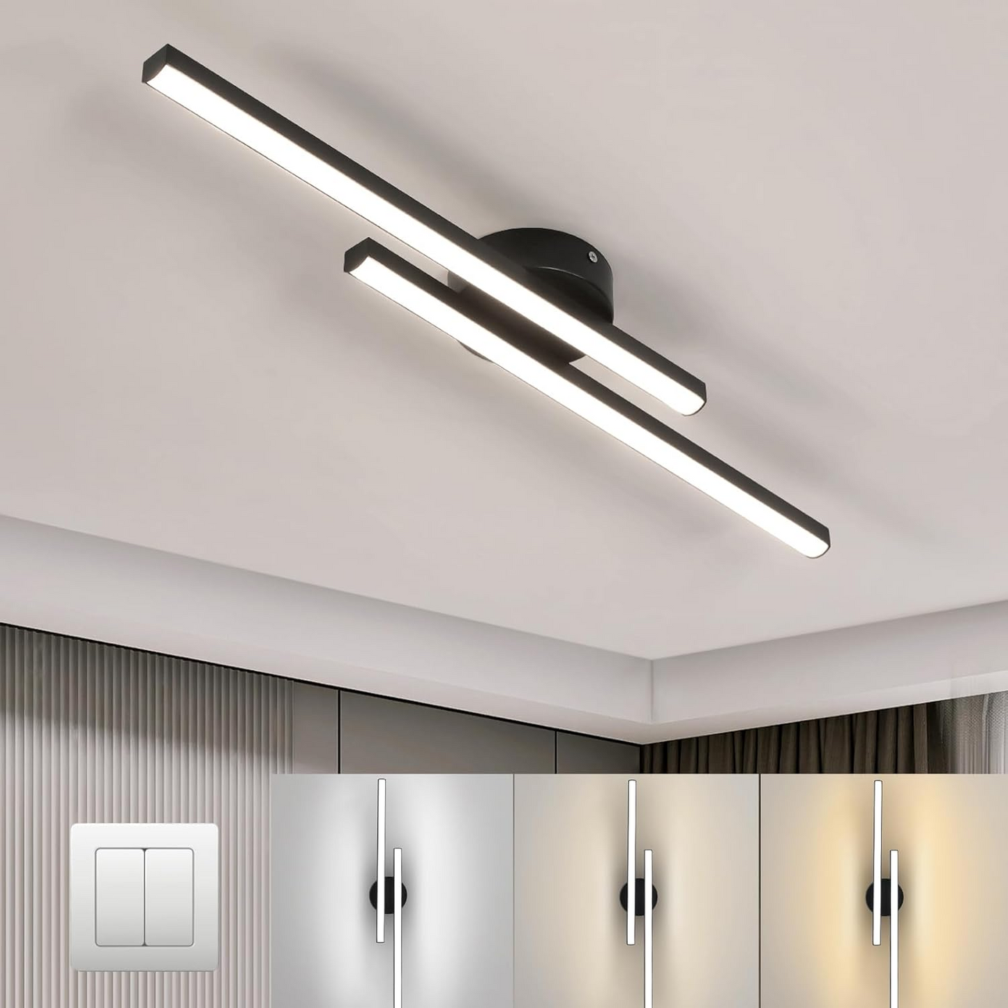 Moderne Aluminium LED Plafondlamp Langwerpig | Semi-Flush Design voor Woonkamer – LineaGlow LED