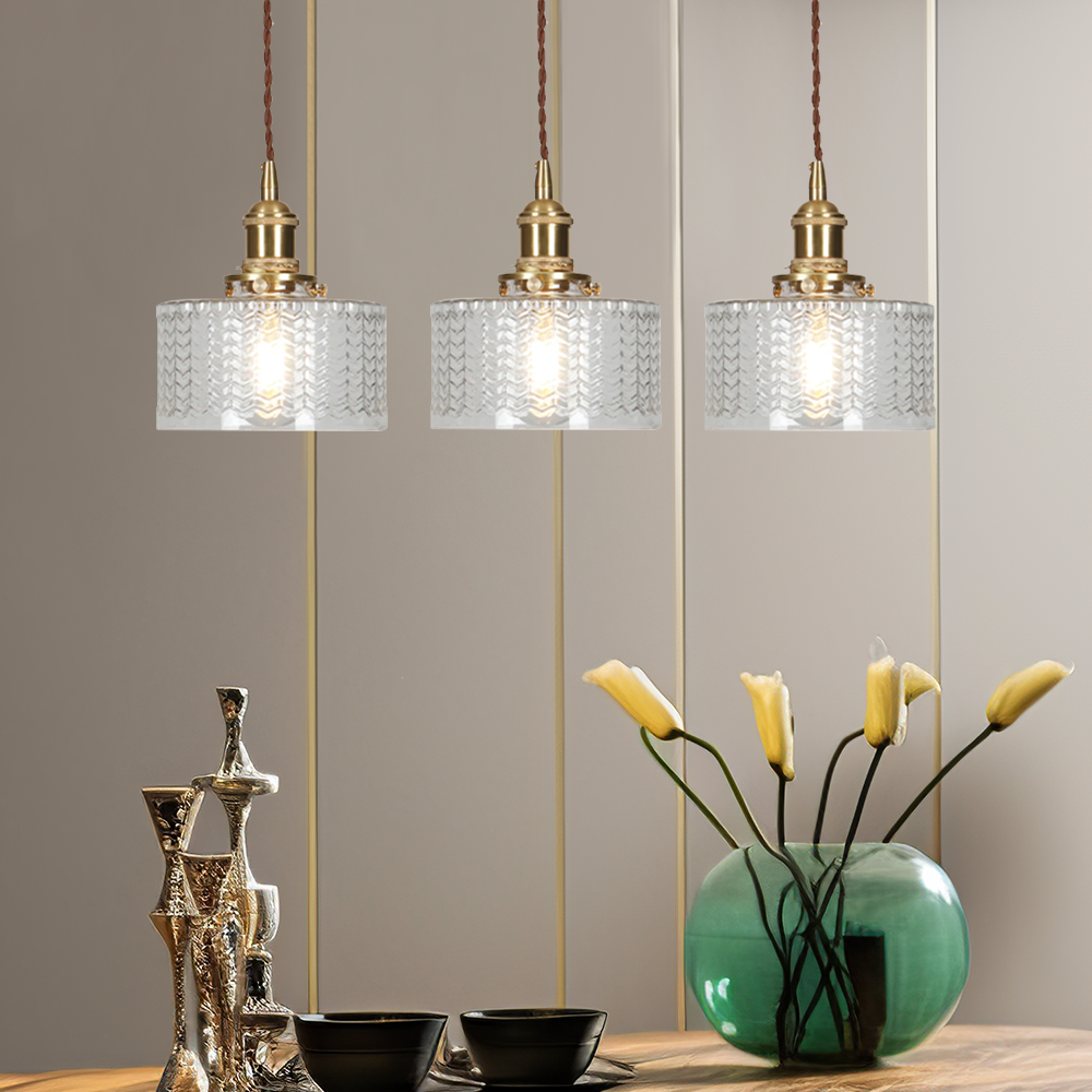 Vintage Cilindervormige Glazen Hanglamp | Elegante Retro Pendellamp voor Eettafel of Hal – GlassCyl Vintage