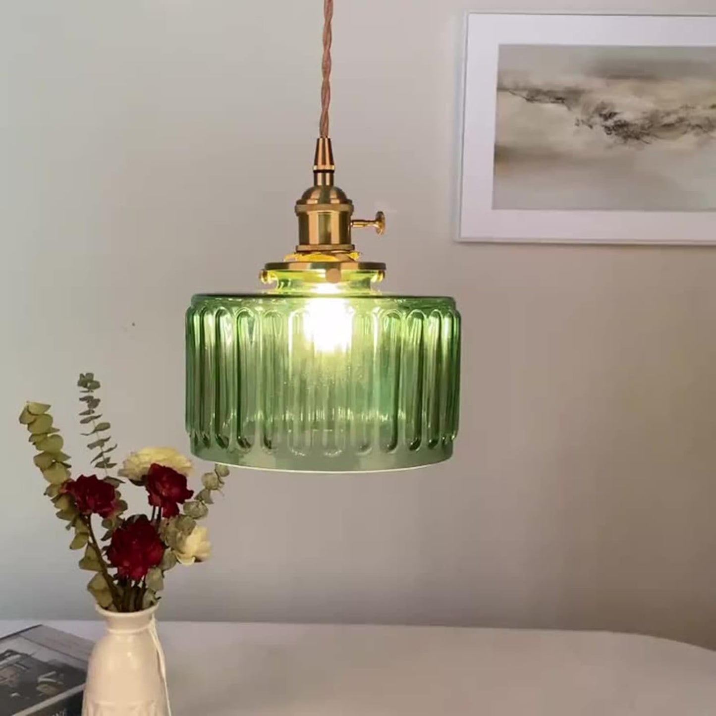 Vintage Cilindervormige Glazen Hanglamp | Elegante Retro Pendellamp voor Eettafel of Hal – GlassCyl Vintage