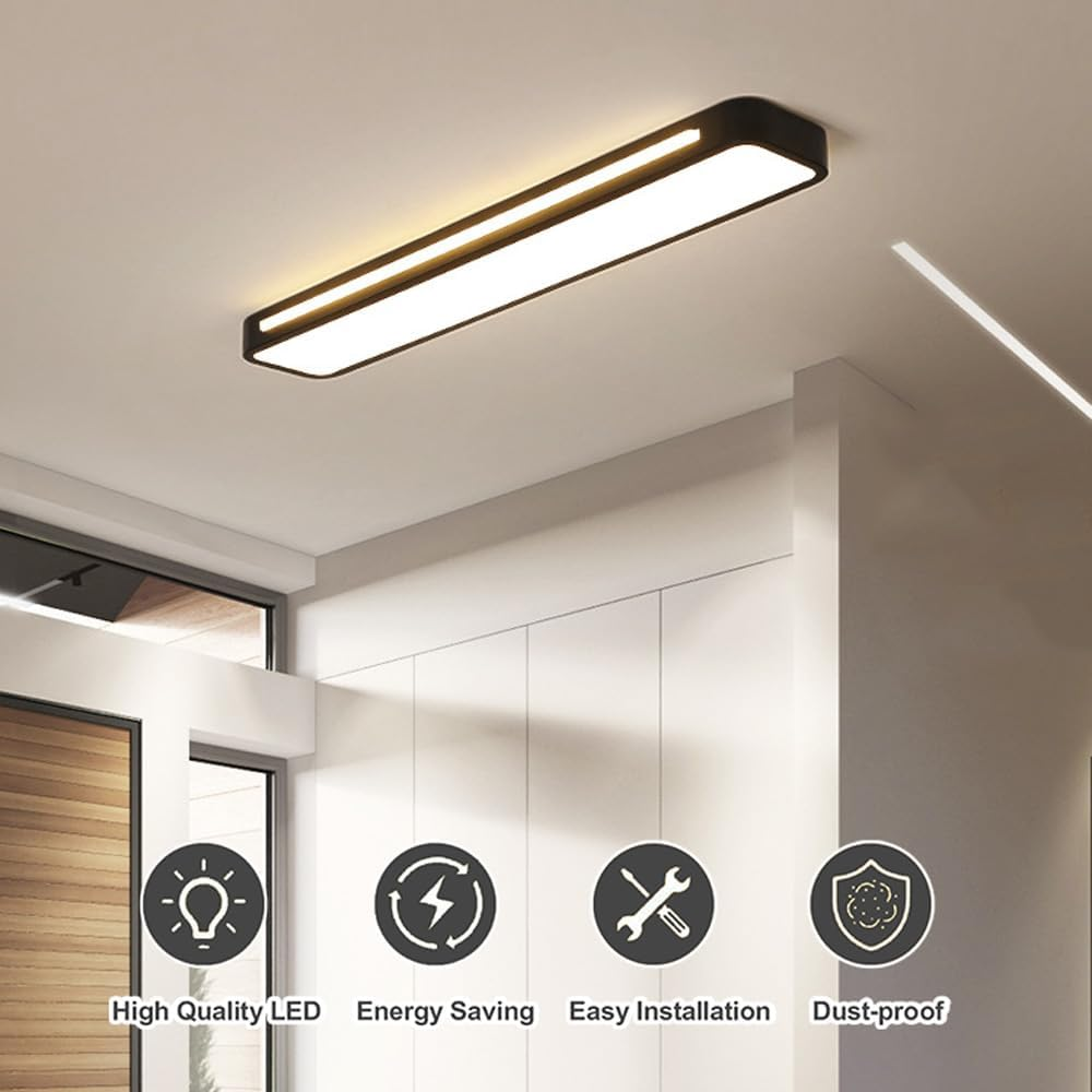 Moderne Scandinavische LED Plafondlamp | Minimalistisch Langwerpig Design voor Woonkamer of Eetkamer – NordiLine LED
