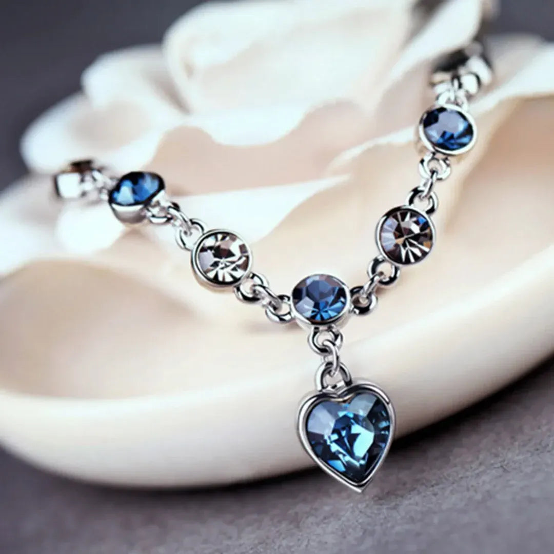 Kristallen Armband Dames – Heart of the Ocean | Blauw Swarovski-Stijl Sieraad