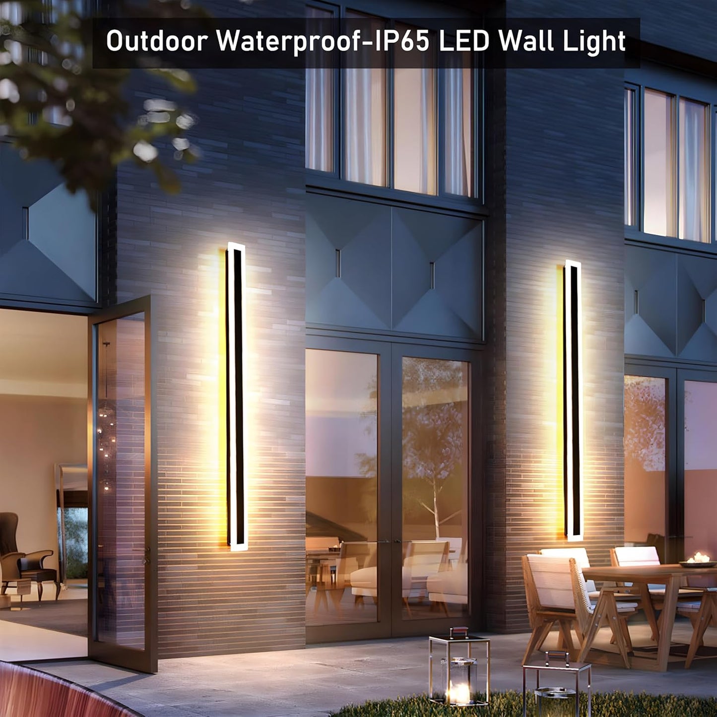IP65 Zwarte LED Buitenlamp | Moderne Minimalistische Wandlamp van Acryl voor Tuin of Gevel – AcriGlow Outdoor