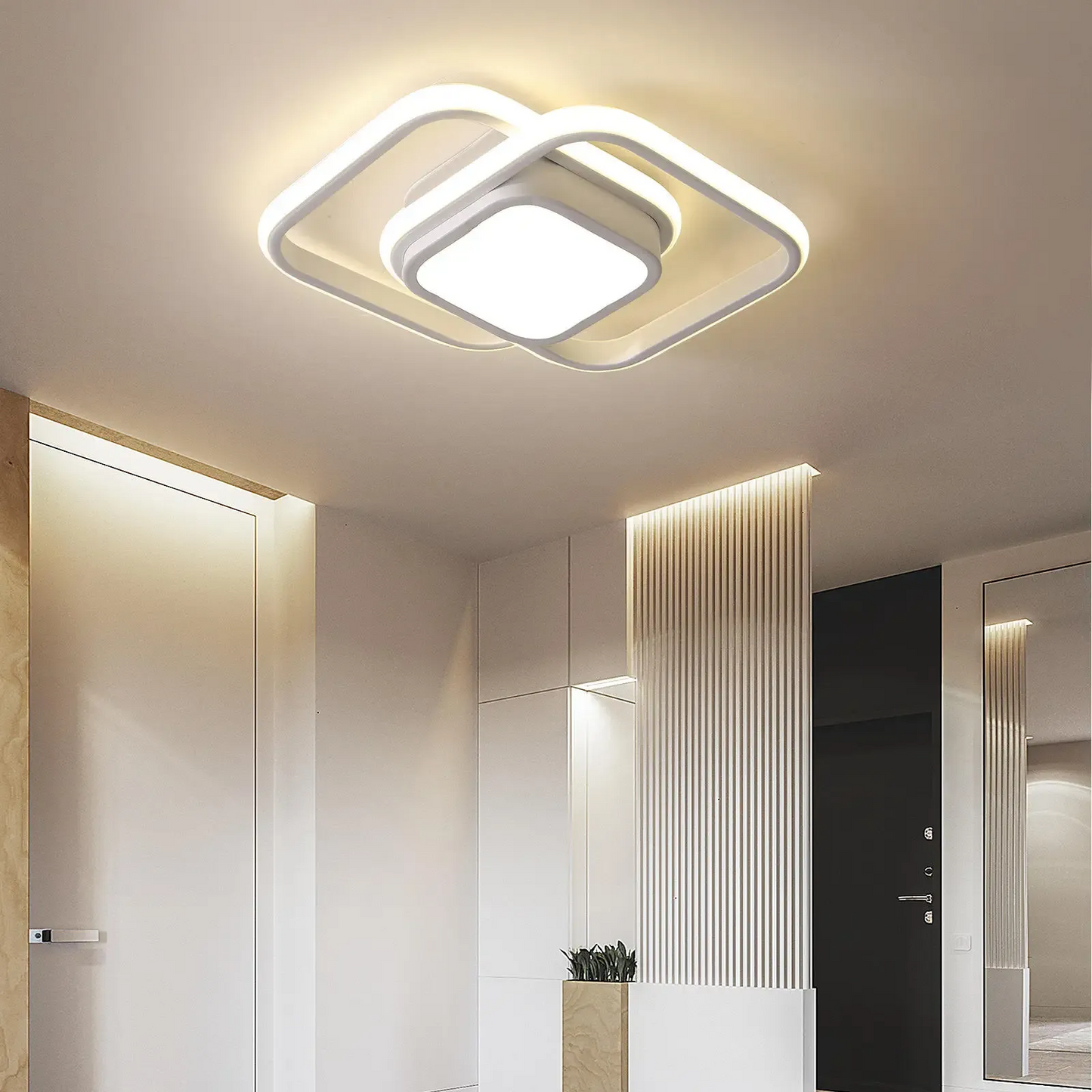 Minimalistische LED Plafondlamp met Dubbele Ring | Modern Design voor Woonkamer of Slaapkamer – TwinHalo LED