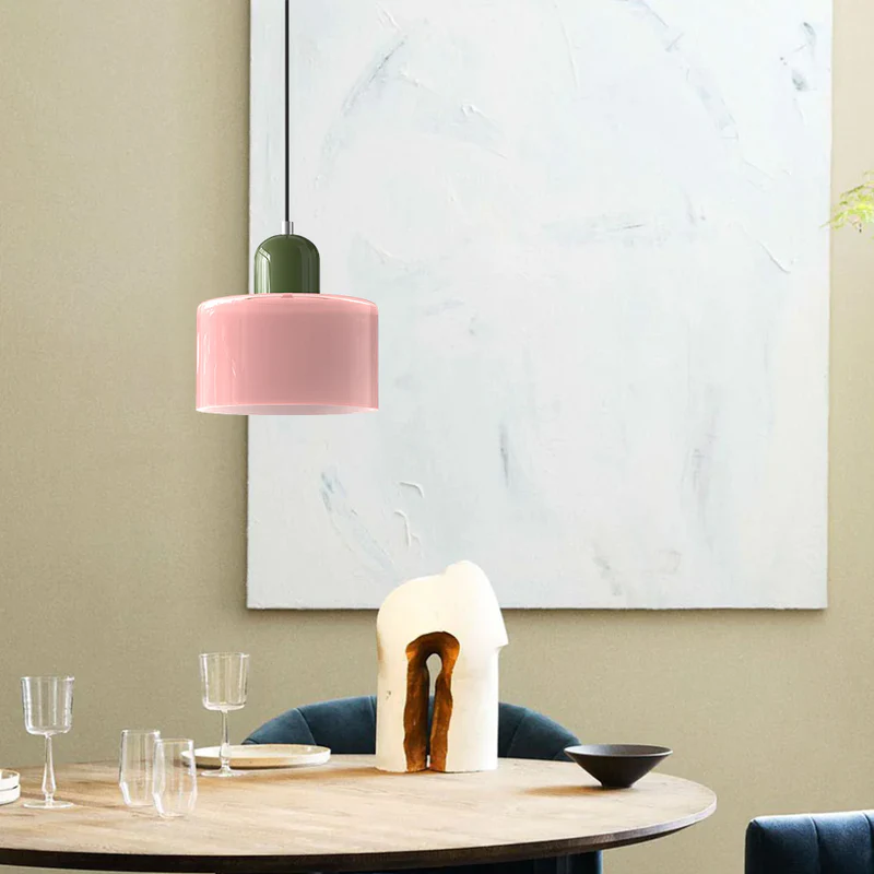 Kleine Bauhaus Glazen Hanglamp | Artistieke Designlamp voor Keukeneiland of Bar – BauArt Pendant