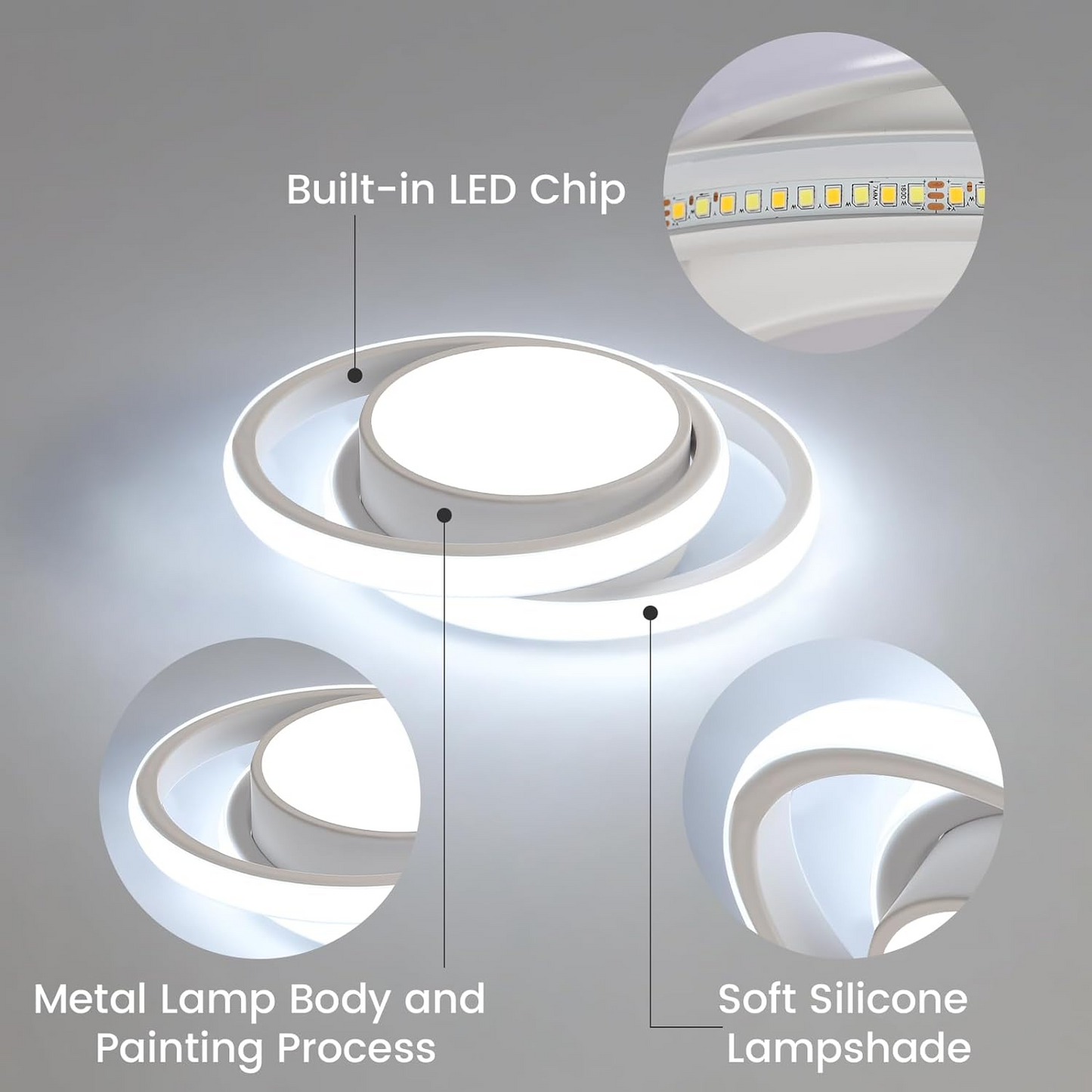 Minimalistische LED Plafondlamp met Dubbele Ring | Modern Design voor Woonkamer of Slaapkamer – TwinHalo LED