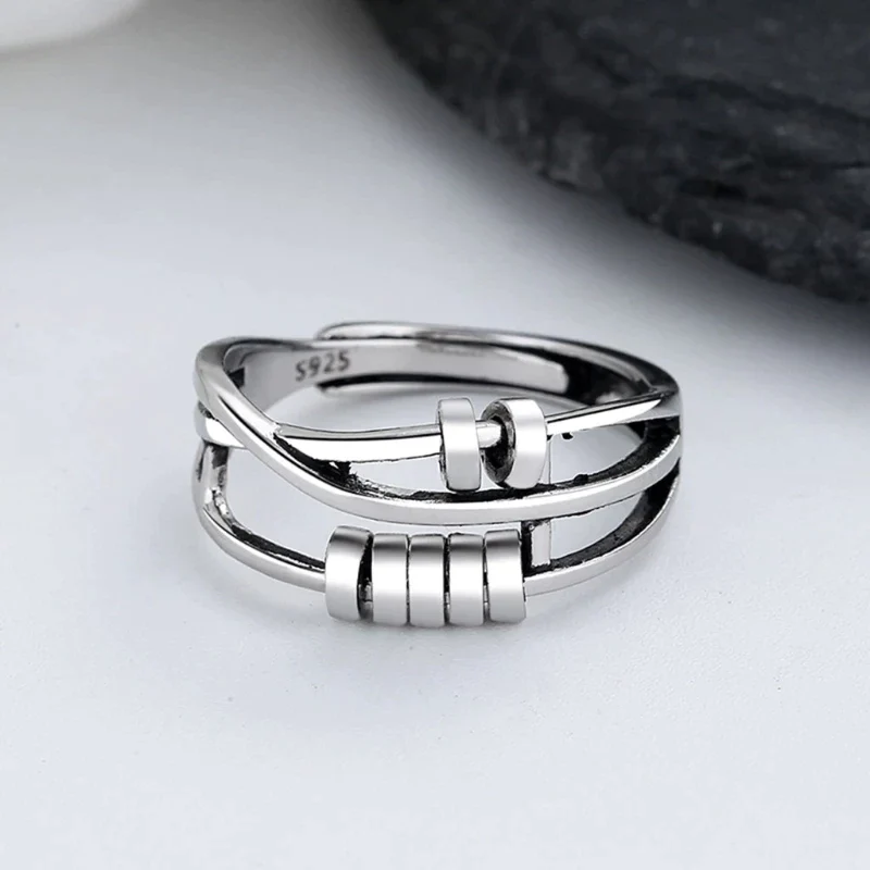 Anti-Stress Ring met Draaiende Elementen – Kalmerend & Stijlvol – Seréna