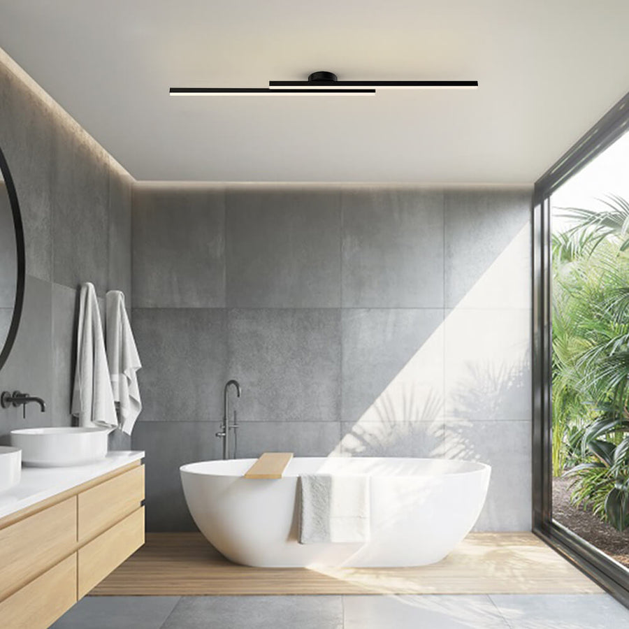Moderne Aluminium LED Plafondlamp Langwerpig | Semi-Flush Design voor Woonkamer – LineaGlow LED