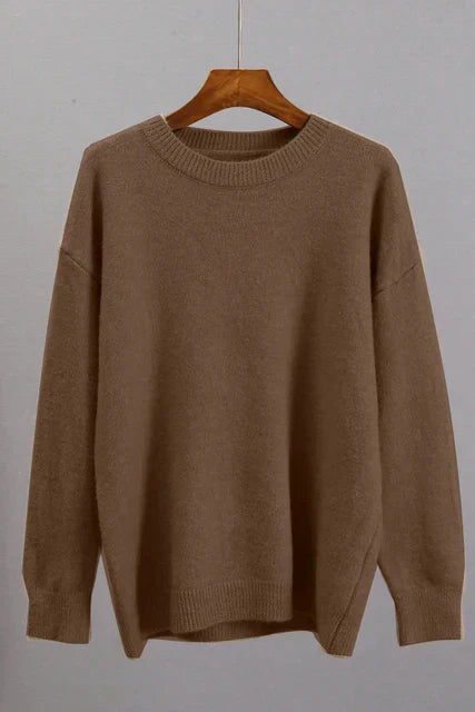 Oversized Trui Met Ronde Hals | Lange Mouwen