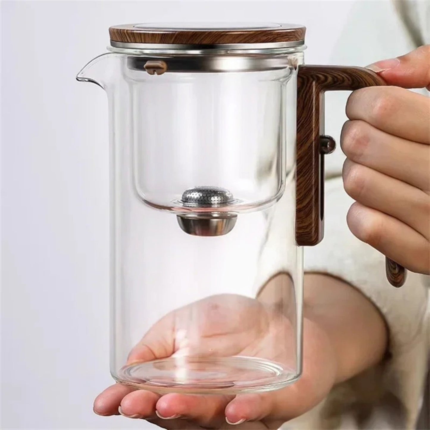 Elegante Glazen Theepot met Infuser – Creatief Ontwerp voor Losse Thee – ZenSteep – Amari