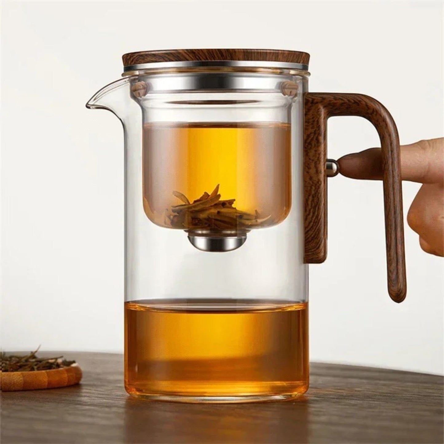 Elegante Glazen Theepot met Infuser – Creatief Ontwerp voor Losse Thee – ZenSteep – Amari