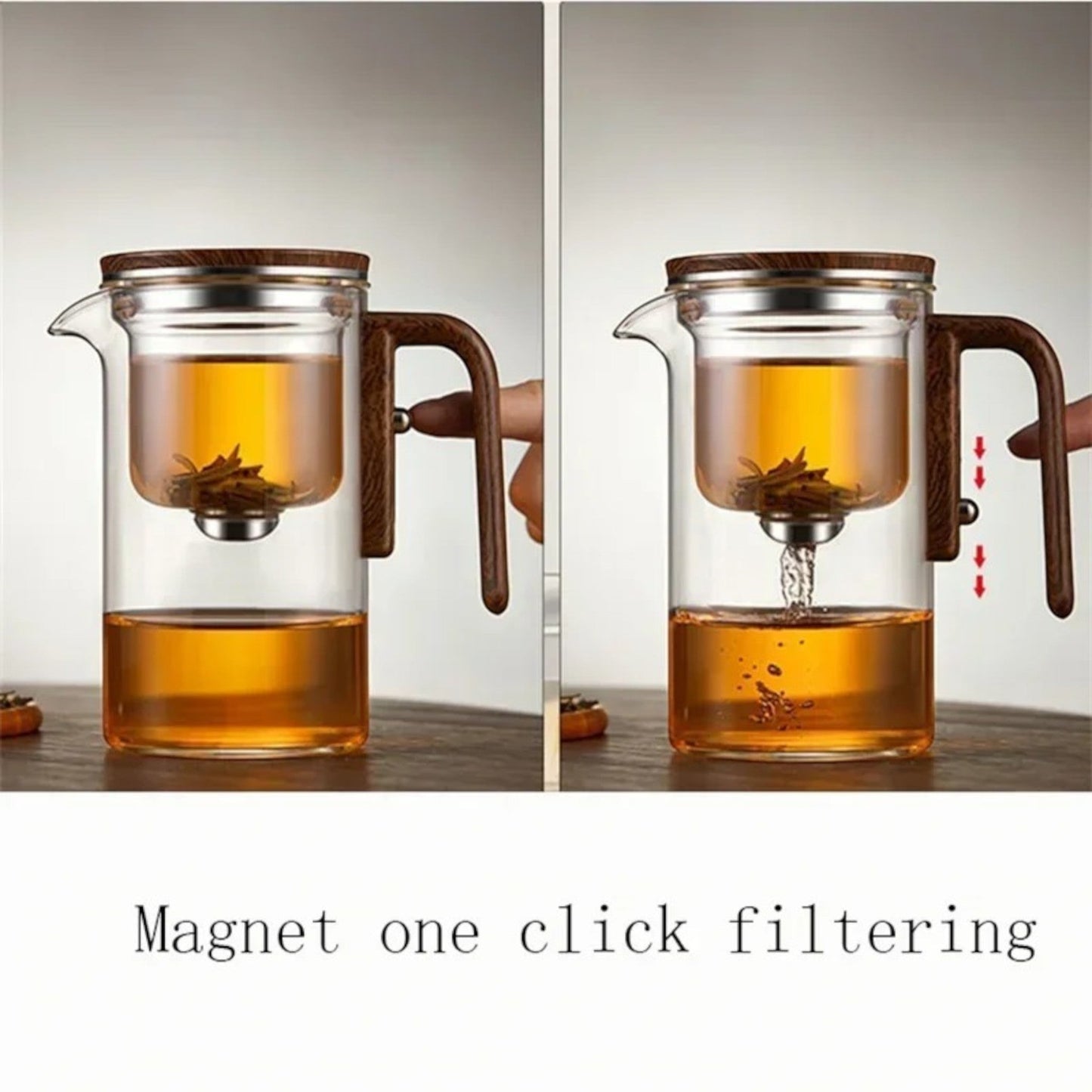 Elegante Glazen Theepot met Infuser – Creatief Ontwerp voor Losse Thee – ZenSteep – Amari