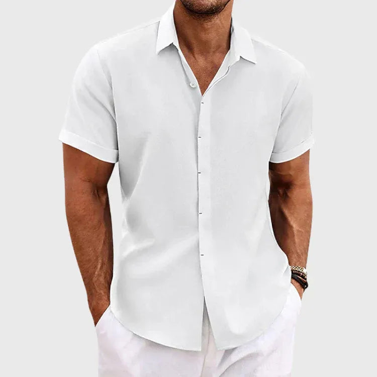 Heren Overhemd Korte Mouwen | Ademend Katoen-Linnen voor Zomer & Casual Stijl