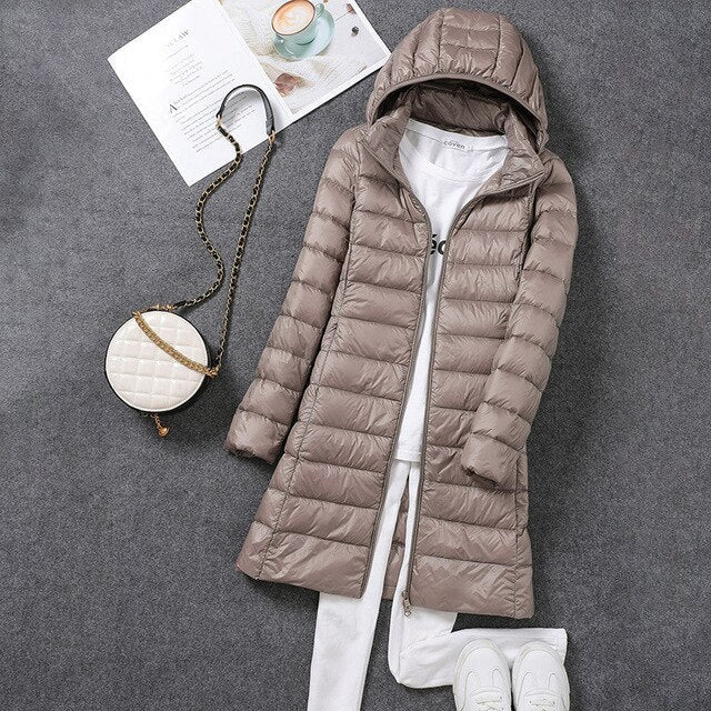 Lange Donsjas Met Afneembare Capuchon | Warm