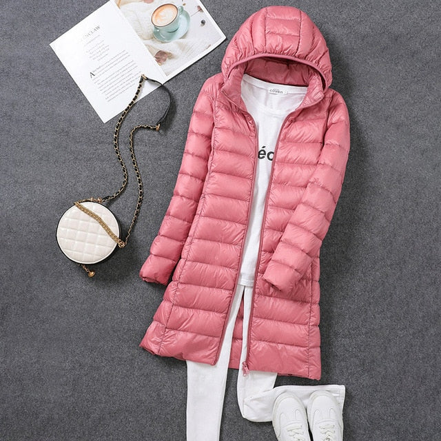Lange Donsjas Met Afneembare Capuchon | Warm