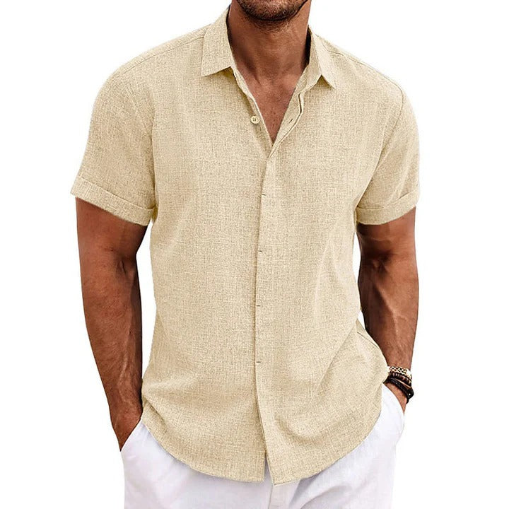 Heren Overhemd Korte Mouwen | Ademend Katoen-Linnen voor Zomer & Casual Stijl
