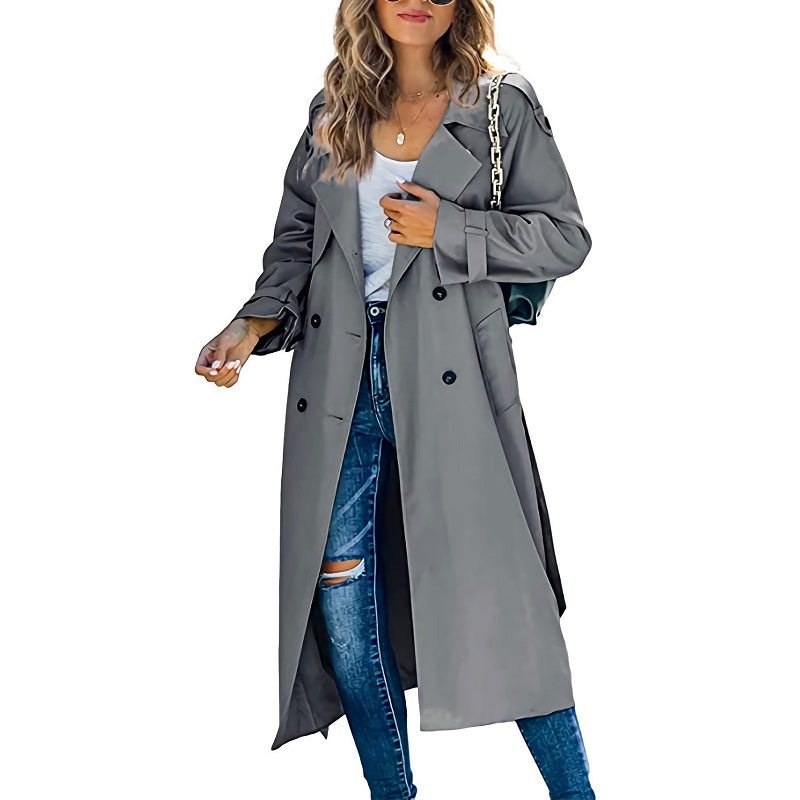 Lange Trenchcoat Met Knopen