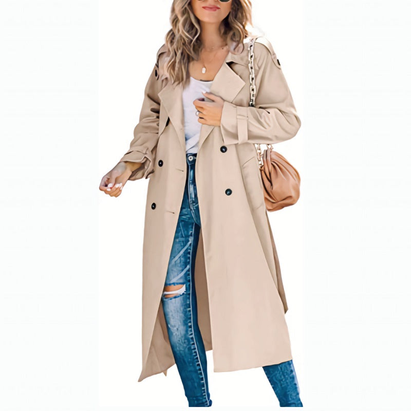 Lange Trenchcoat Met Knopen