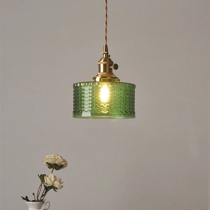 Vintage Cilindervormige Glazen Hanglamp | Elegante Retro Pendellamp voor Eettafel of Hal – GlassCyl Vintage