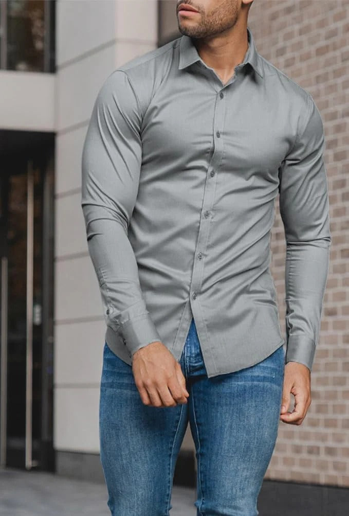 David – Slim Fit Herenoverhemd Voorjaar 2025 | Strijkvrij en Elegant Design