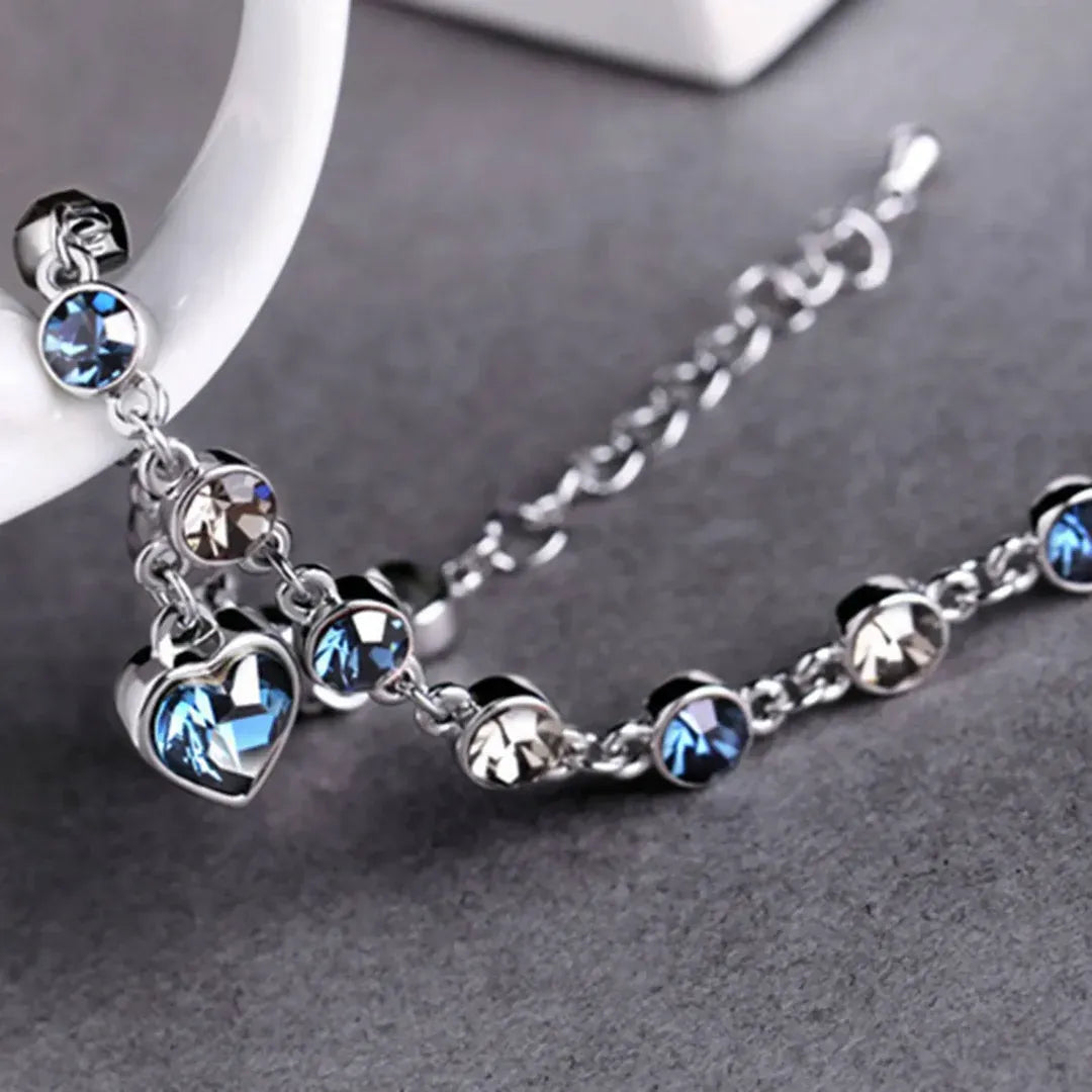Kristallen Armband Dames – Heart of the Ocean | Blauw Swarovski-Stijl Sieraad