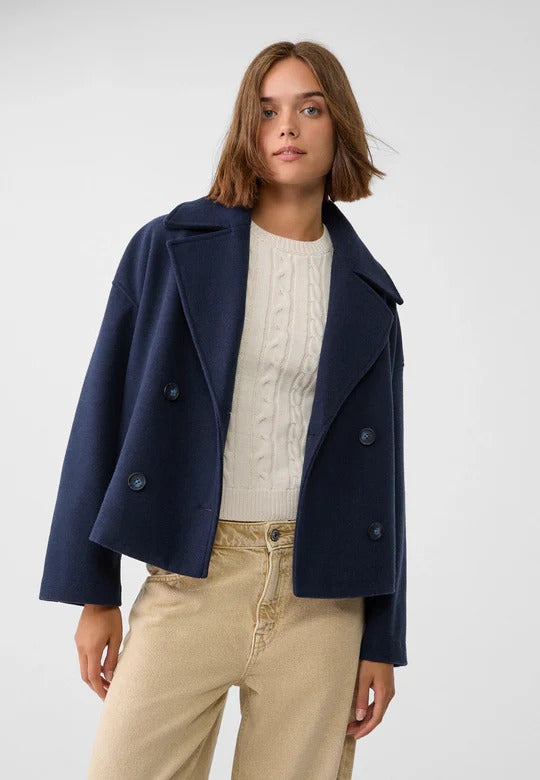 Korte Damesblazer met Knoopsluiting – Elegant & Gevormd – DuoChic