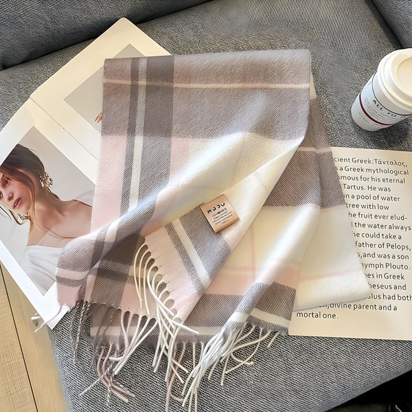 Wintersjaal met Ruitjesmotief | Perfect voor Dames in de Herfst en Winter