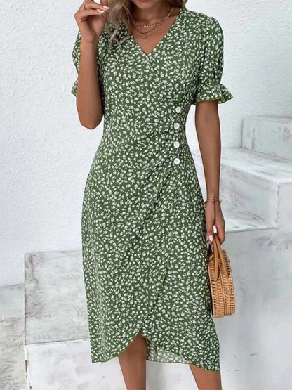 Bloemenprint Jurk met Korte Mouwen – Liora