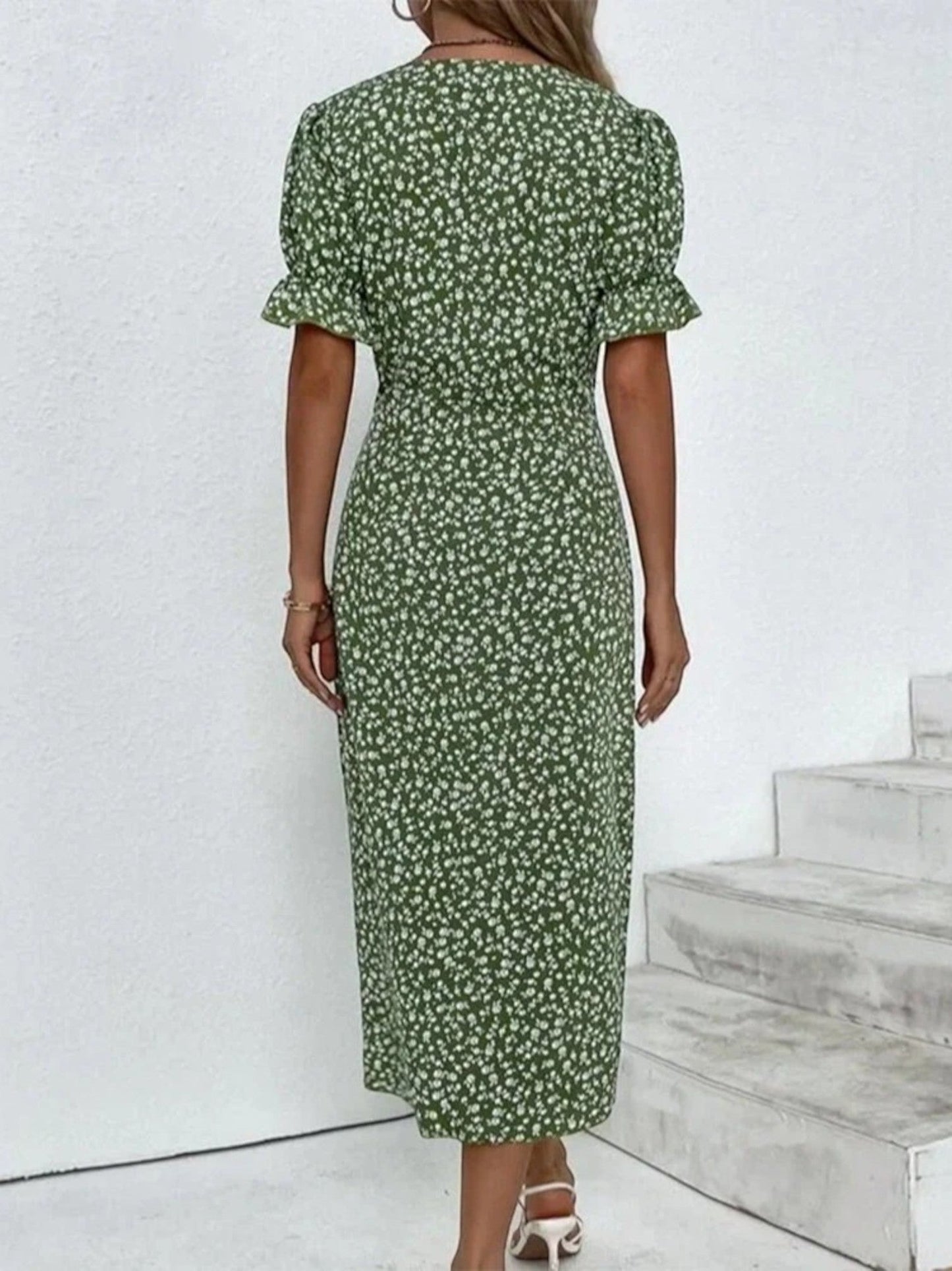 Bloemenprint Jurk met Korte Mouwen – Liora