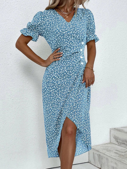 Bloemenprint Jurk met Korte Mouwen – Liora