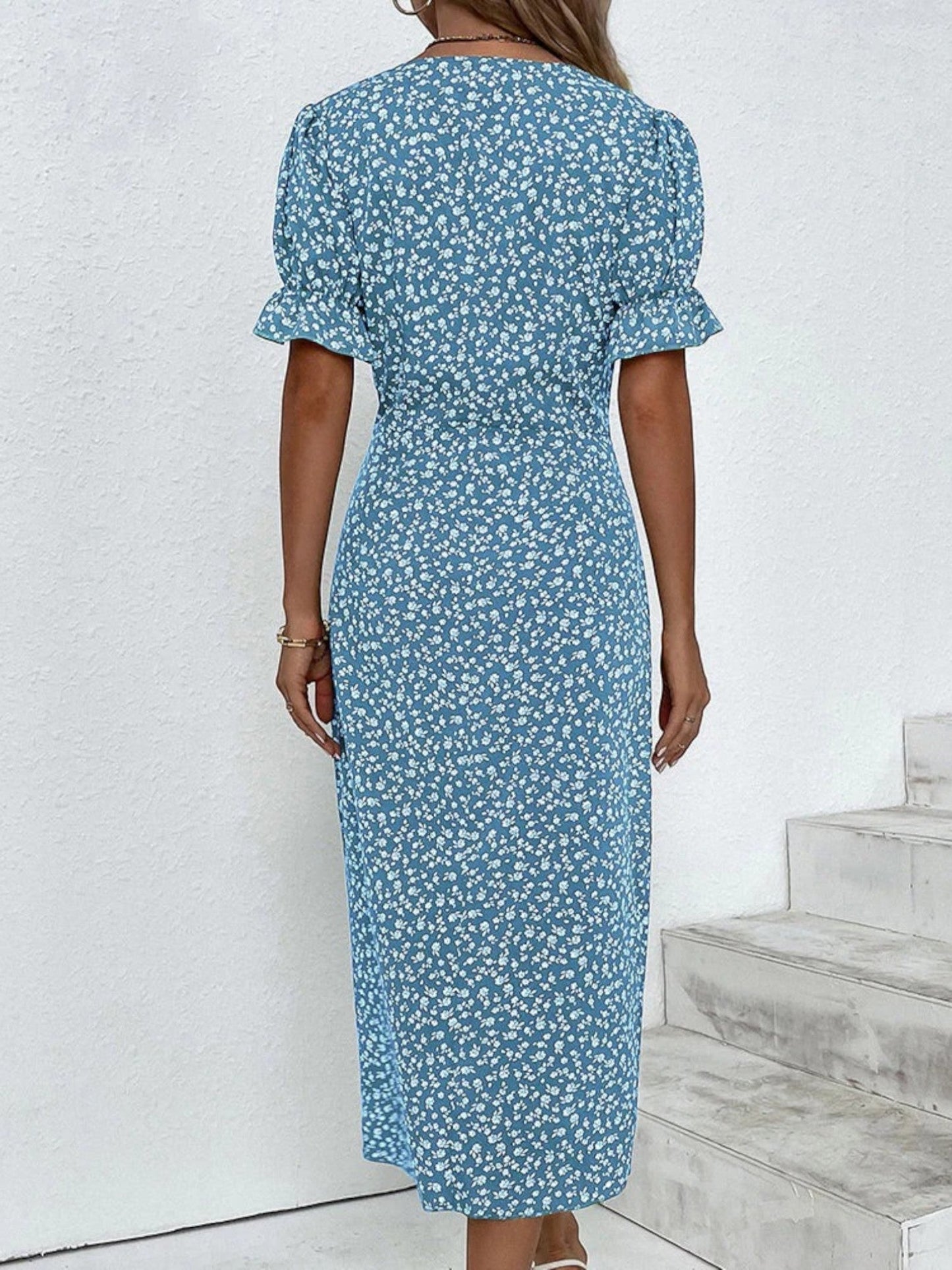 Bloemenprint Jurk met Korte Mouwen – Liora