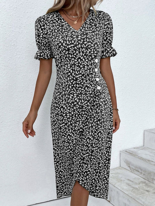 Bloemenprint Jurk met Korte Mouwen – Liora
