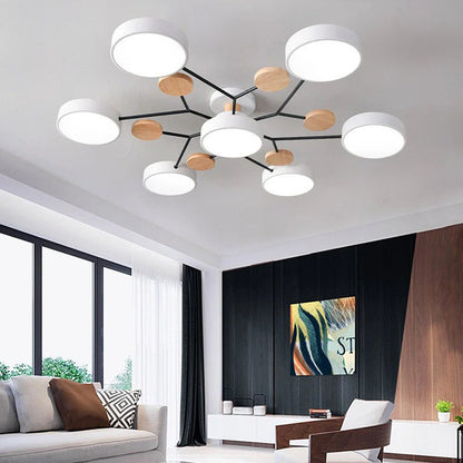 Moderne Ronde LED Plafondlamp van IJzer | Half-inbouw Designlamp voor Woonkamer of Eetkamer – IronHalo LED