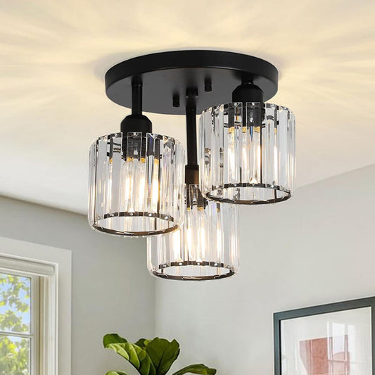 Moderne Kristallen Semi-Flush Plafondlamp | Sfeervolle LED Verlichting voor Slaapkamer – CrystalGlow Ceiling Light