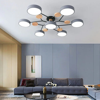 Moderne Ronde LED Plafondlamp van IJzer | Half-inbouw Designlamp voor Woonkamer of Eetkamer – IronHalo LED