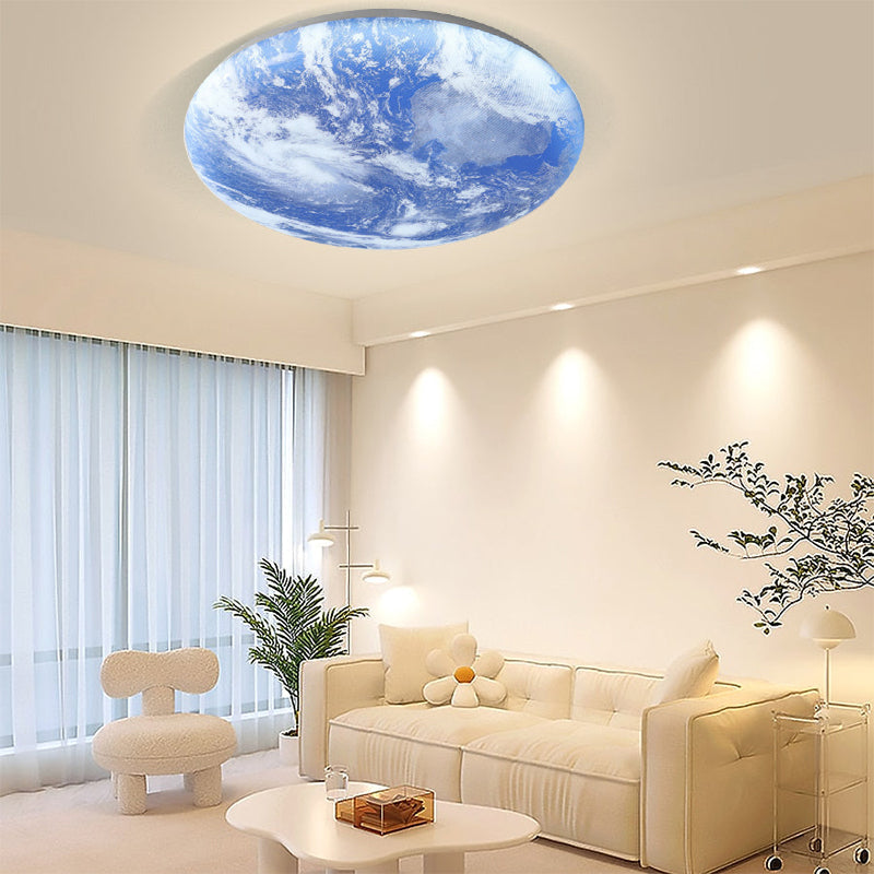 Art Deco Ronde LED Plafondlamp met Maanlicht Effect | Sfeervolle Verlichting voor Woonkamer – LunaDeco Ceiling Light