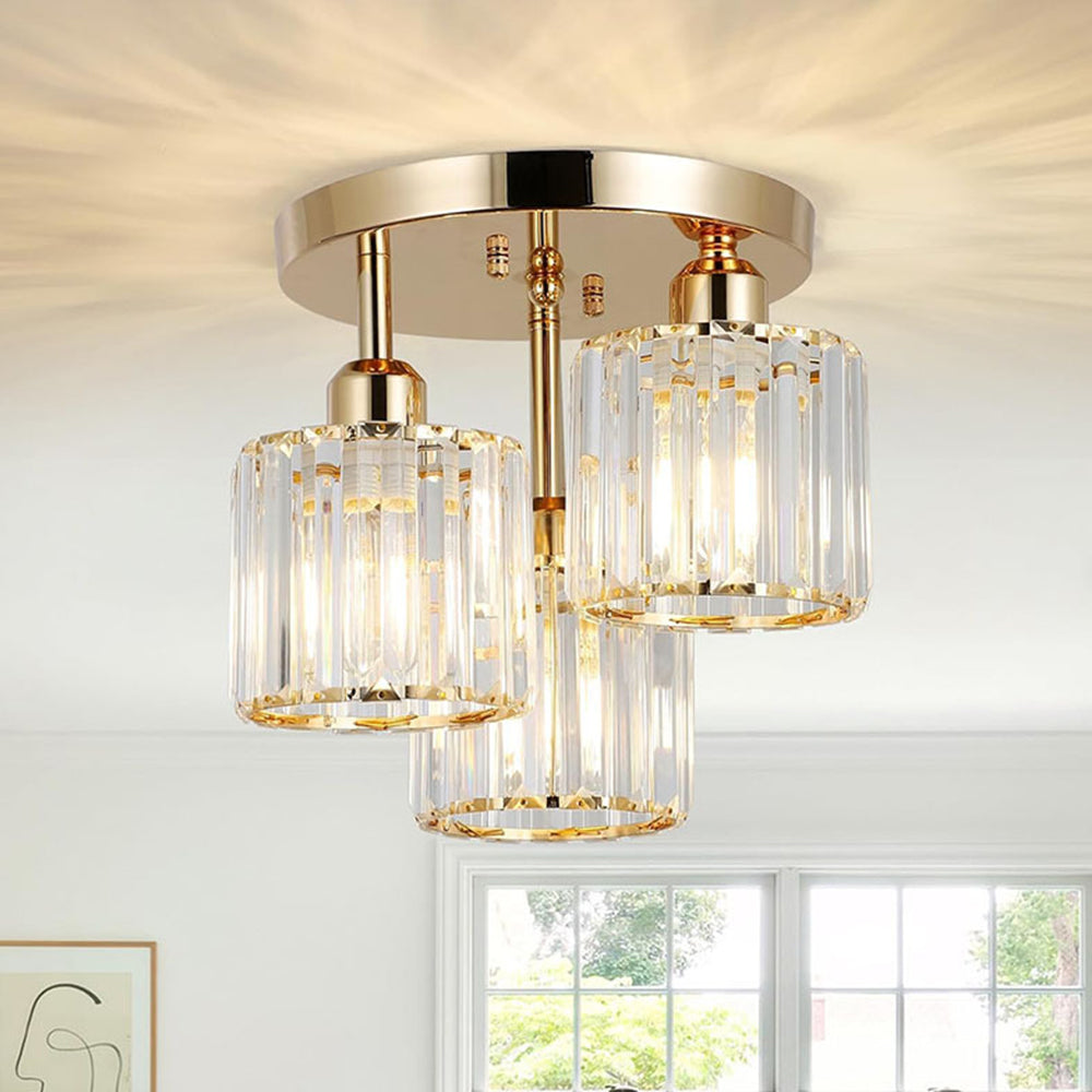 Moderne Kristallen Semi-Flush Plafondlamp | Sfeervolle LED Verlichting voor Slaapkamer – CrystalGlow Ceiling Light