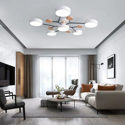 Moderne Ronde LED Plafondlamp van IJzer | Half-inbouw Designlamp voor Woonkamer of Eetkamer – IronHalo LED