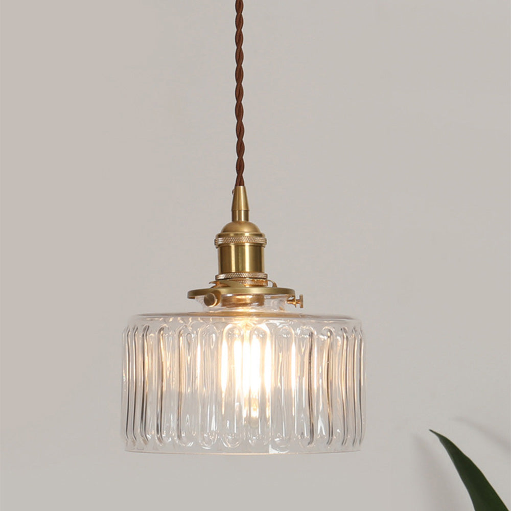 Vintage Cilindervormige Glazen Hanglamp | Elegante Retro Pendellamp voor Eettafel of Hal – GlassCyl Vintage