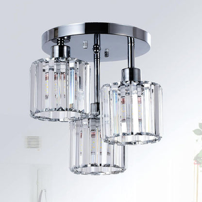 Moderne Kristallen Semi-Flush Plafondlamp | Sfeervolle LED Verlichting voor Slaapkamer – CrystalGlow Ceiling Light