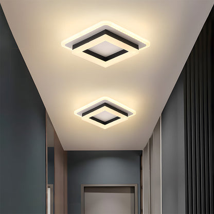 Vierkante LED Plafondlamp voor Hal | Moderne Opbouwlamp voor Gang of Overloop – SquareGlow Hall Light